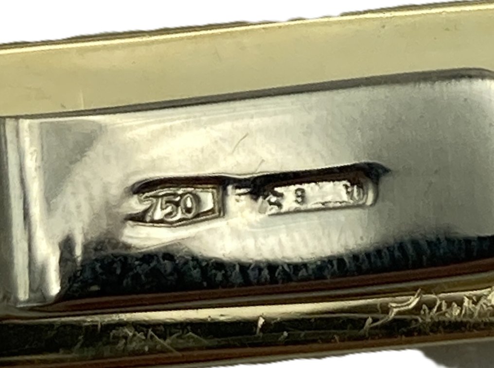 Στολίδι στήθους - 18 καράτια Κίτρινο χρυσό, Λευκός χρυσός #3.2