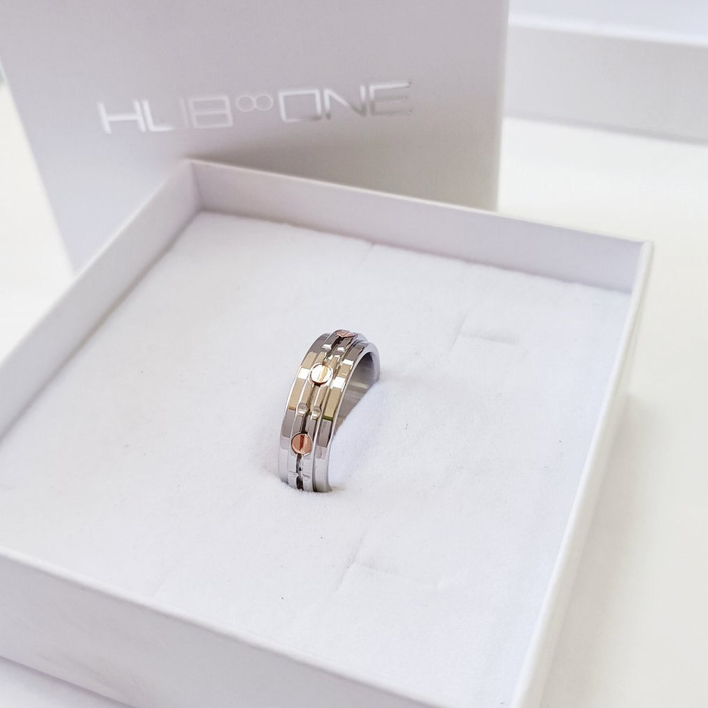 18 kt. - Rose gold, Steel - Ring - Artisanal Size 64 #4.3