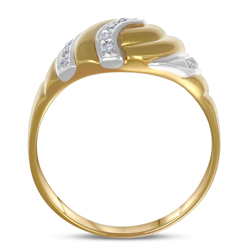 Δαχτυλίδι - 18 καράτια Λευκός χρυσός, Κίτρινο χρυσό -  0.22ct. tw. Διαμάντι (Φυσικό)  #4.3