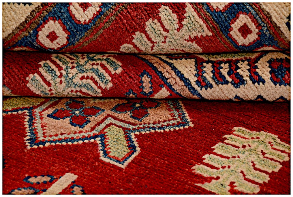 Afghan, Kazak, Χειροποίητο μάλλινο με κόμπους - Χαλί - 200 cm - 150 cm - Παραδοσιακό χειροποίητο χαλί #4.3