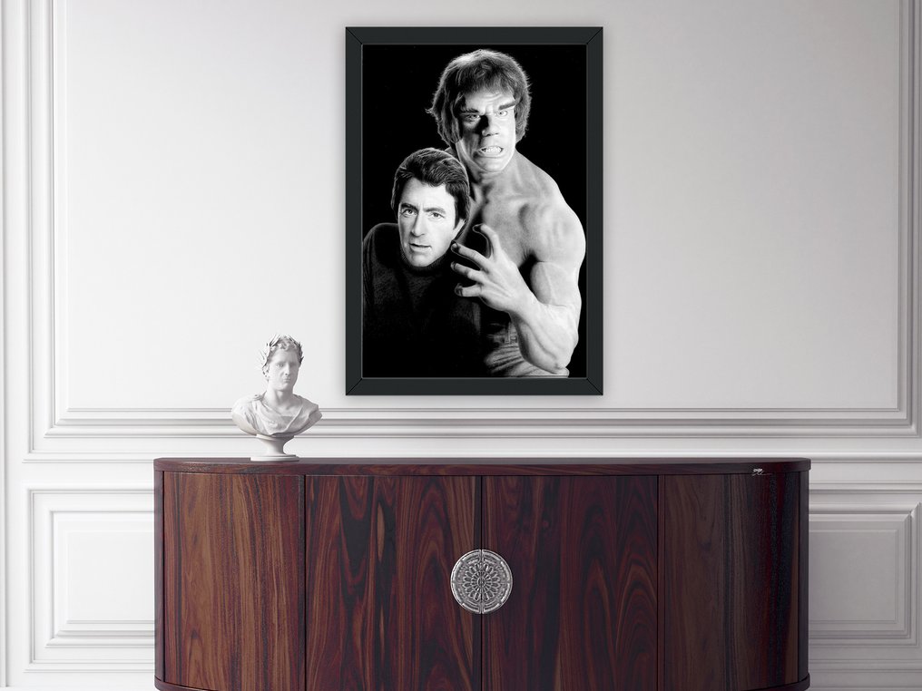 The Incredible Hulk - Classic TV - Bill Bixby & Lou Ferrigno - Fine Art Photography - Luxury Wooden Frame 70X50 cm - Limited Edition 01 of 30 - Serial 2000 - Original Certificate (COA), Hologram - 100% New. Shipping Reduction from 3 items #2.1