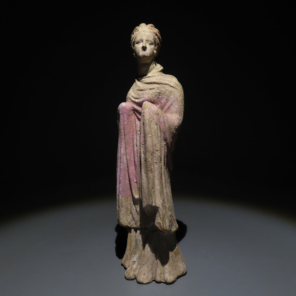 古希腊 Terracotta 女性雕像。公元前4-3世纪。高19.5厘米。TL测试。 #3.2