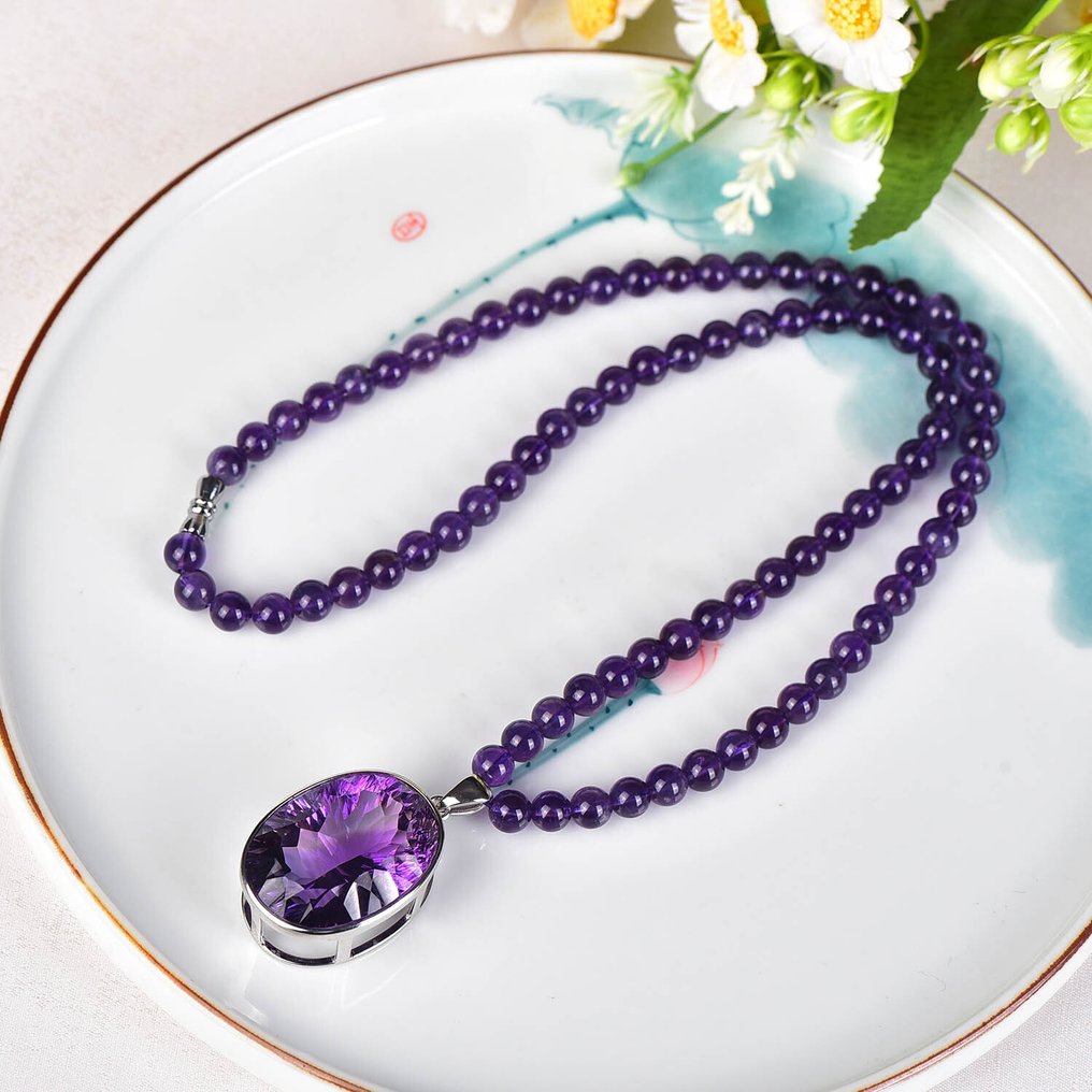 ALGT 认证 - 天然紫水晶项链，配大紫水晶吊坠 优雅且独特- 58.06 g #3.2