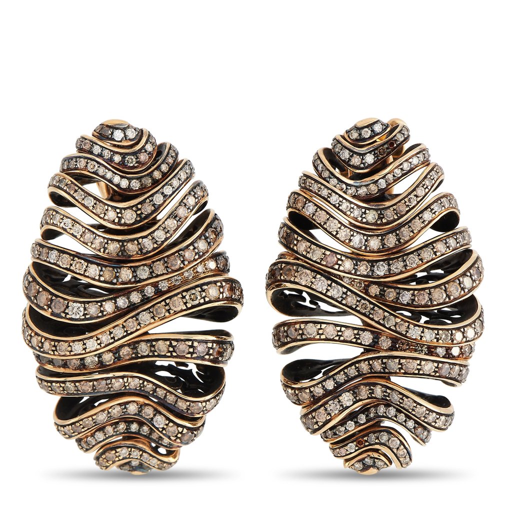 De Grisogono - Σκουλαρίκια - 18 καράτια Ροζ χρυσό, Ανδρικά σκουλαρίκια από ροζ χρυσό 18K με διαμάντια 7.42 καρατίων από De Grisogono. Διαμάντι (Φυσικό)  #1.0