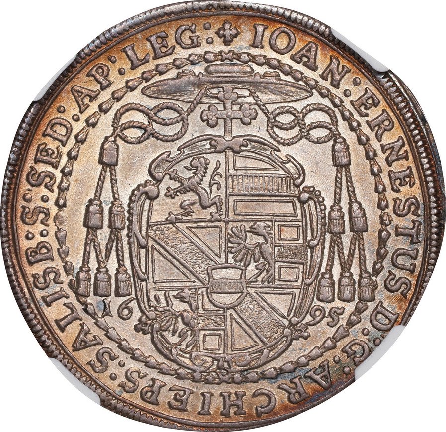 Autriche. Johann Ernst von Thun and Honenstein. 1/2 Thaler (taler) 1695 - NGC AU58 #2.1