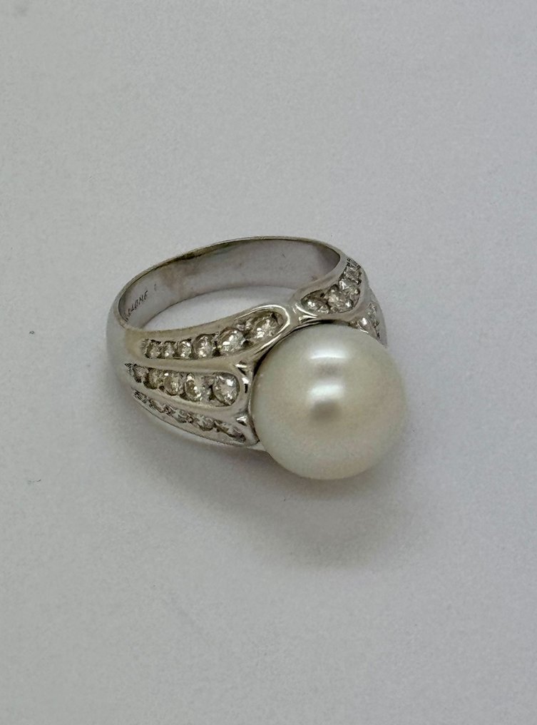 Δαχτυλίδι - 18 καράτια Λευκός χρυσός - διαμάντια και μαργαριτάρια «Faraone» #3.2