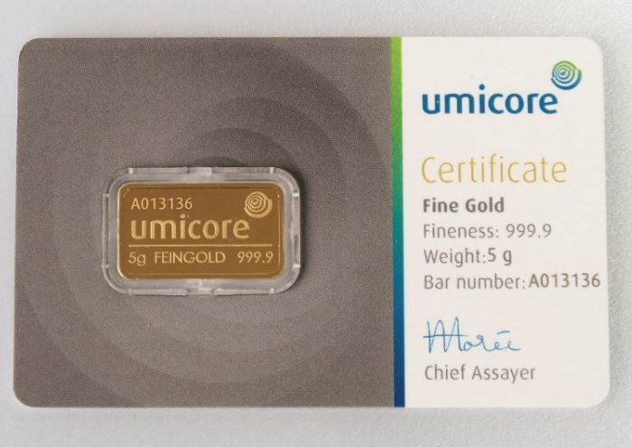 5 grammaa - Kulta - Umicore, Belgium #2.1