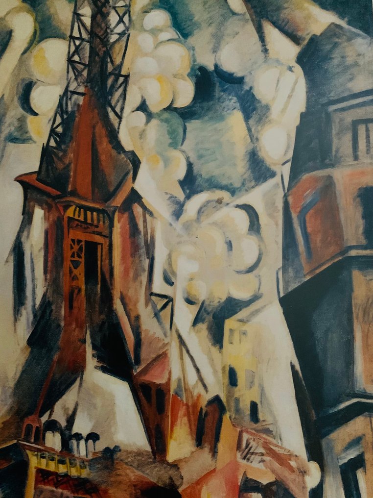Robert Delaunay - “La Tour Eifel, 1910”. Gesigneerd en gedateerd in de plaat. Groot formaat. - 1910s #4.3