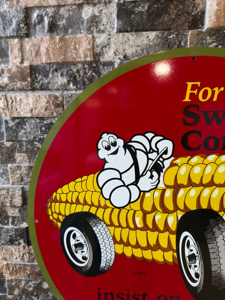 Sign - Michelin - XL (50 cm) Michelin For Sweet Cornering vintage sign #4.3