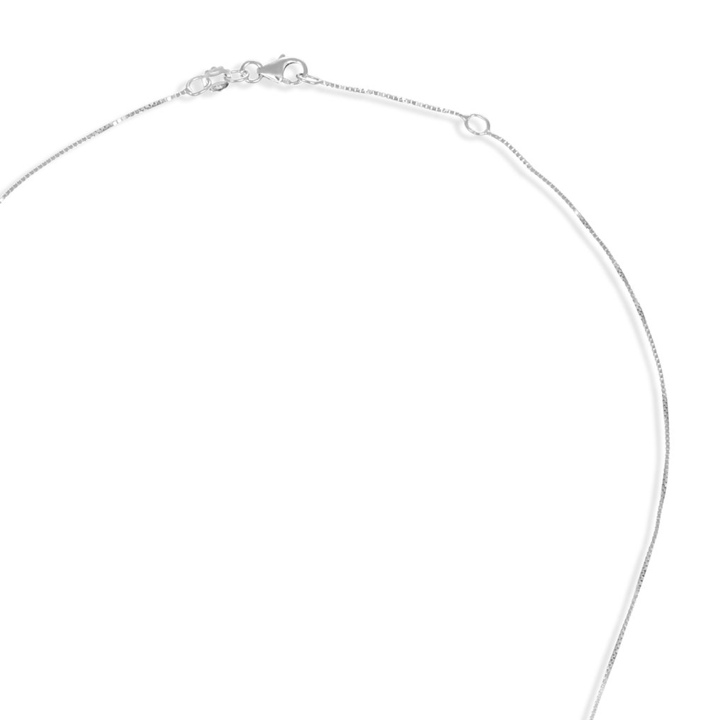 Collier avec pendentif - 18 carats Or blanc - 0.66ct. tw. Aigue-marine - Diamant #2.1