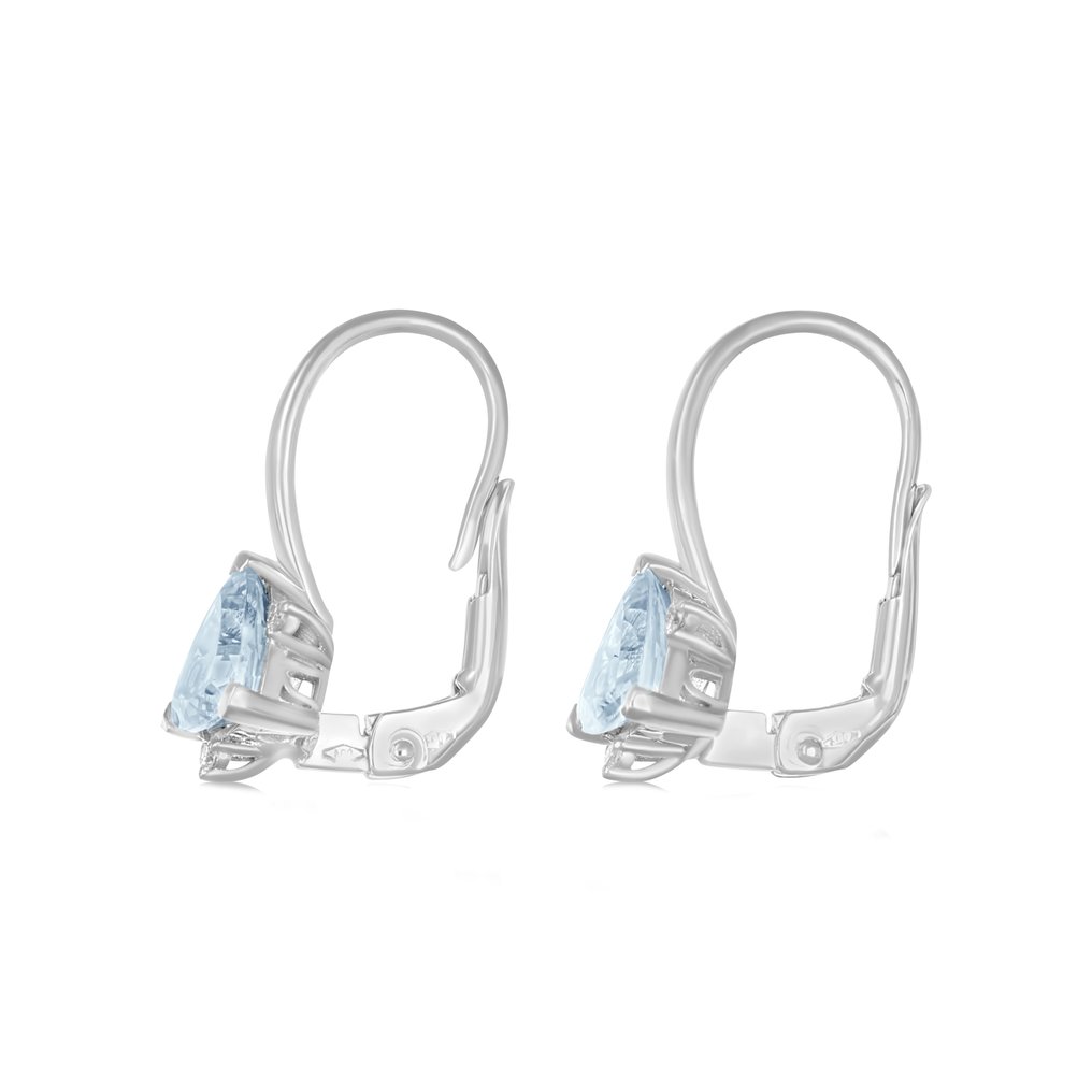 Σκουλαρίκια - 18 καράτια Λευκός χρυσός -  1.77ct. tw. Ακουαμαρίνης - Διαμάντι #3.2
