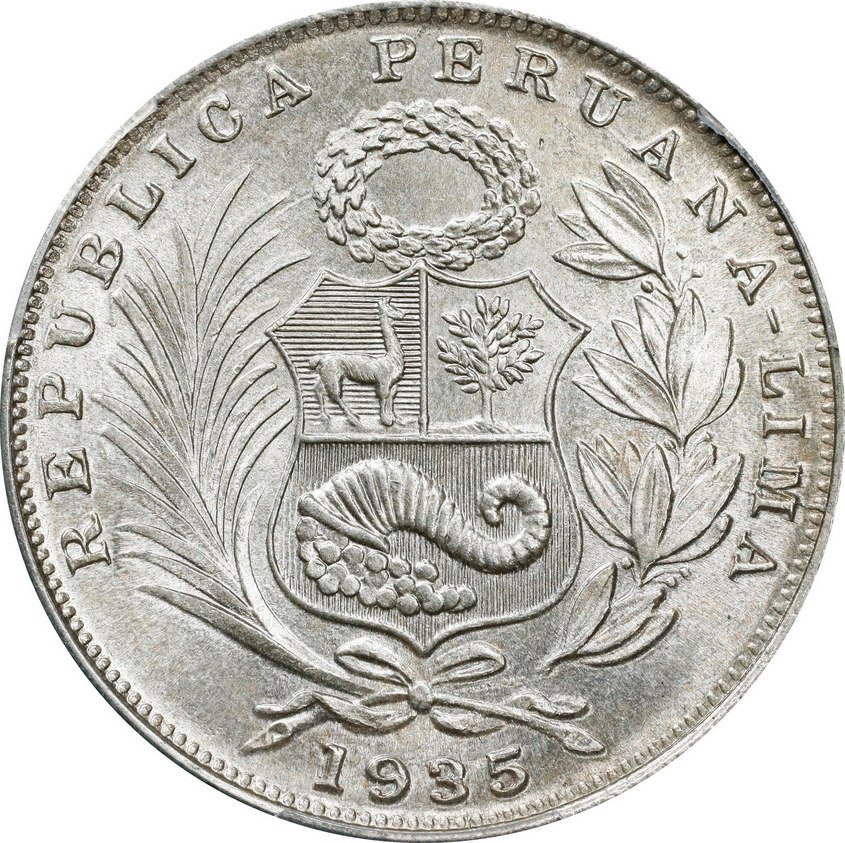 Pérou. 1/2 Sol 1935 - PCGS MS64 #1.0