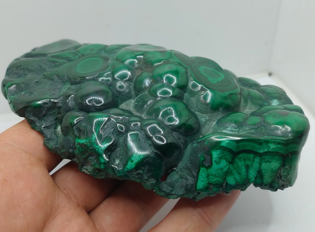 美丽的孔雀石 - 眼睛模型 - 自由形式- 490 g #3.2