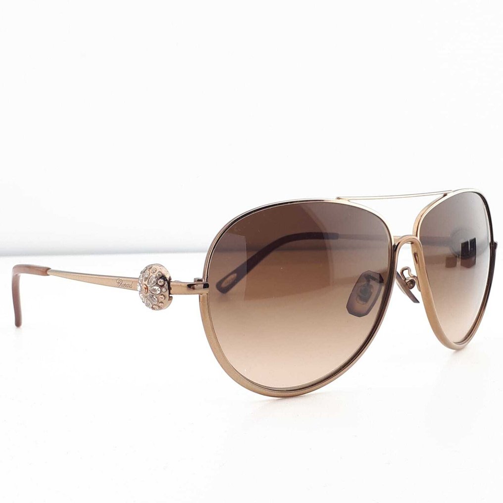 Chopard - Aviator Rose Gold and Brown with Rhinestones - Γυαλιά ηλίου #2.1