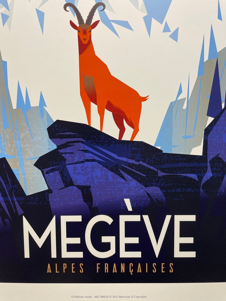 Monsieur Z - Affiche de Tourisme "Megève - Le Bouquetin" #1.0
