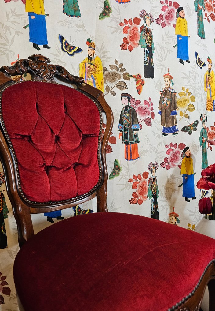 Eksklusivt stof fra Qing-dynastiet - 300x280cm - Orientalt eksklusivt design. - Tekstil - 300 cm - 280 cm #4.3