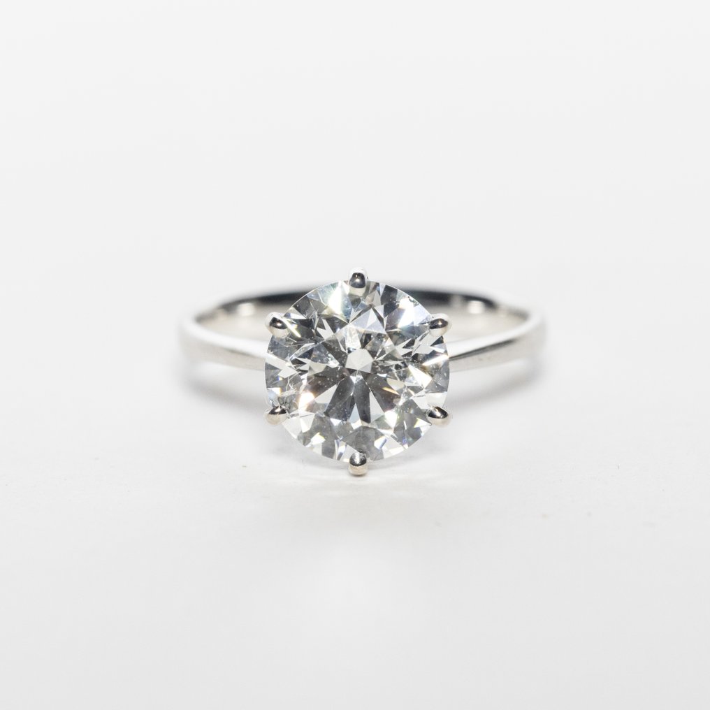 沒有保留價 - 訂婚戒指 - 18 克拉 白金 -  4.11ct. tw. 鉆石 (實驗室培育) - F VVS2 3EX #2.1