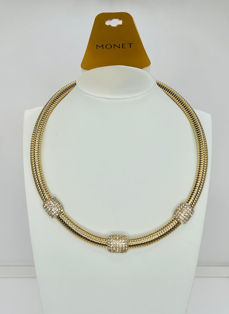 Monet - 全新!时尚且精致的设计 - 水晶 - 22克拉镀金 - 頸鏈 #3.2