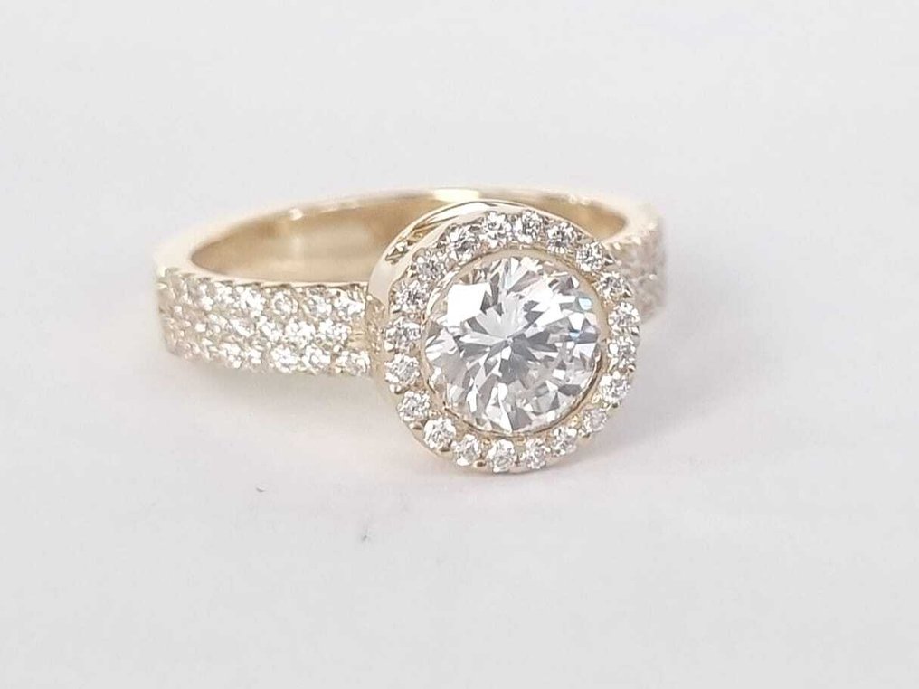 鸡尾酒戒指 - 18K包金 黄金 -  1.08ct. tw. 钻石 (天然) - 钻石 #2.1