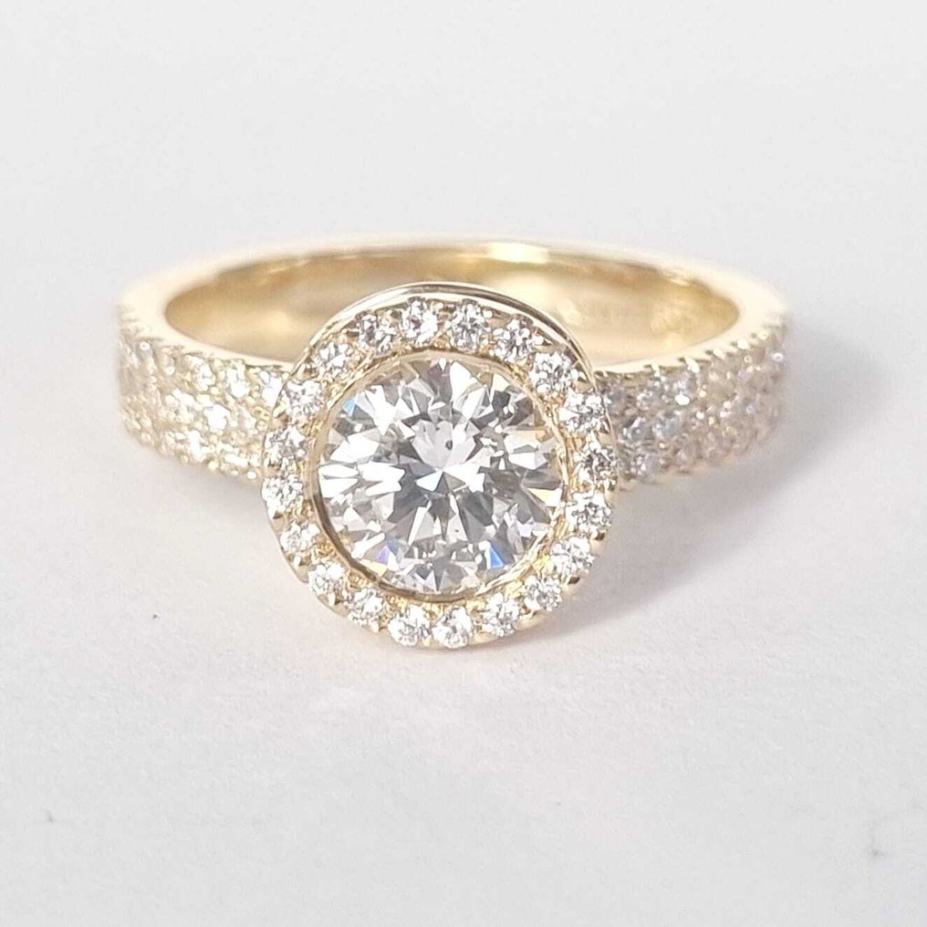 鸡尾酒戒指 - 18K包金 黄金 -  1.08ct. tw. 钻石 (天然) - 钻石 #1.0