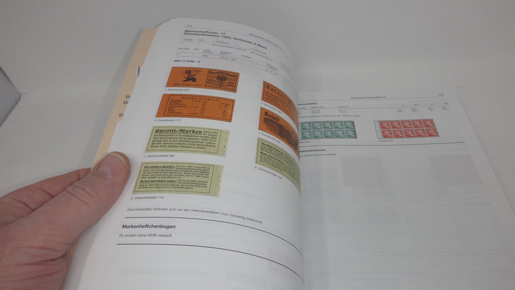德意志帝國  - 2本米歇尔手册，品牌小册子，德国帝国邮票及德国的邮票片和小张 #2.1
