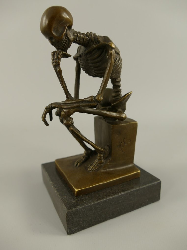Figuriini - "THE THINKER" naar RODIN=Skelet - Pronssi #4.3