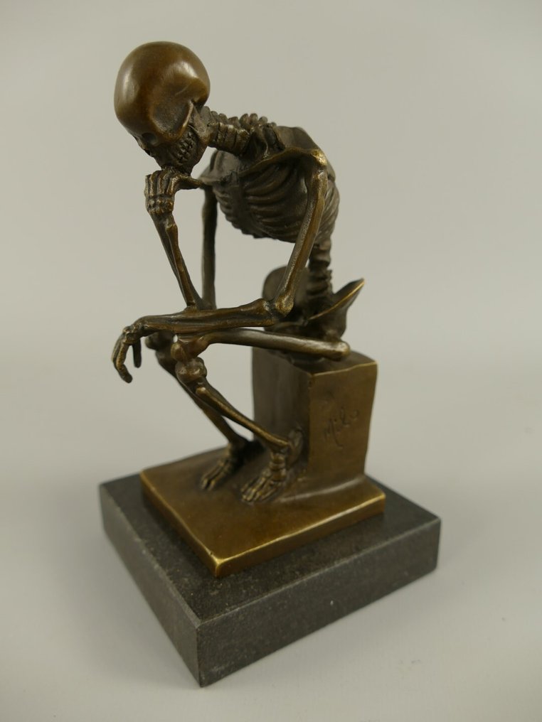 Figuriini - "THE THINKER" naar RODIN=Skelet - Pronssi #2.1