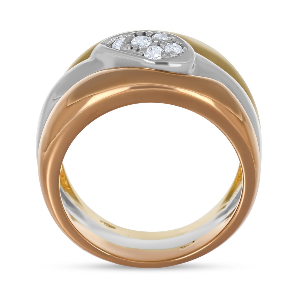 Bague - 18 carats Or jaune, Or blanc, Or rose - 0.25ct. tw. Diamant (Naturelle) #1.0