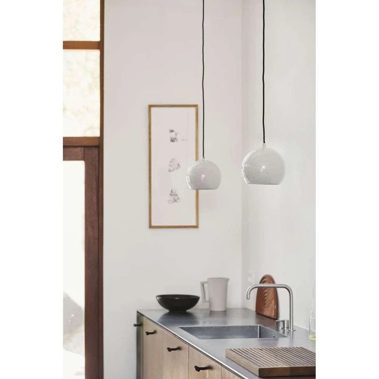 Frandsen - Benny Frandsen - Hanging lamp (2) - Ball Pendant Ø18 - Glossy Pale Grey - Metal - 2 Items #4.3