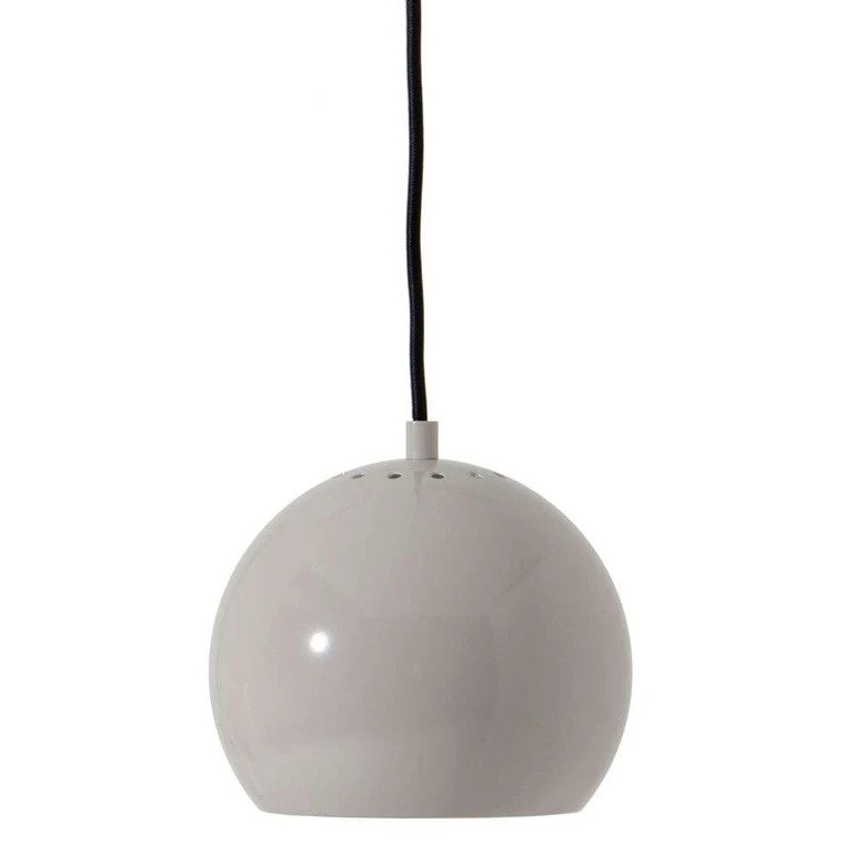 Frandsen - Benny Frandsen - Hanging lamp (2) - Ball Pendant Ø18 - Glossy Pale Grey - Metal - 2 Items #2.1