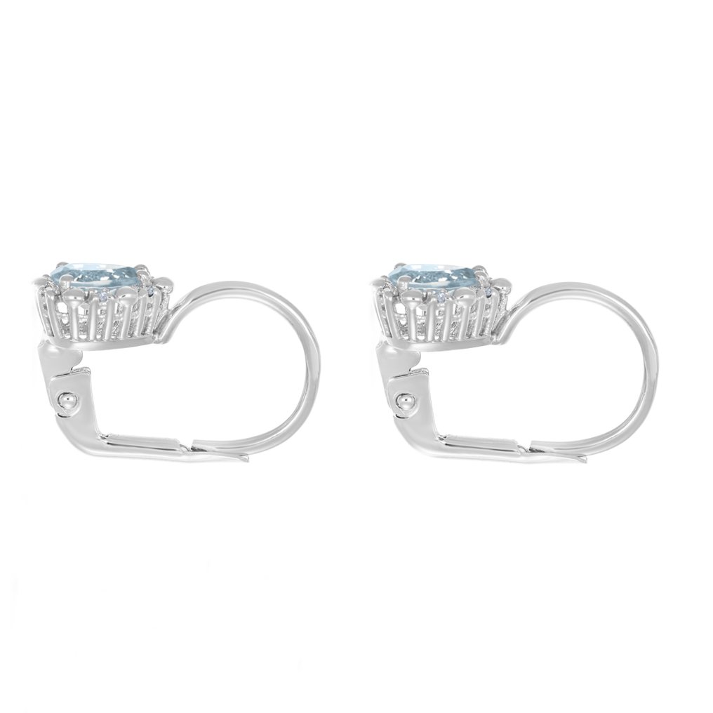 Σκουλαρίκια - 18 καράτια Λευκός χρυσός -  0.82ct. tw. Ακουαμαρίνης - Διαμάντι #3.2