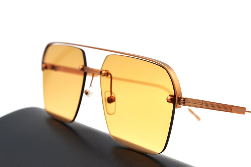 Ermenegildo Zegna - EZ0213 43E - Rectangular Design in Bronze Color - Orange lenses - *New* - Lunettes de soleil #1.0