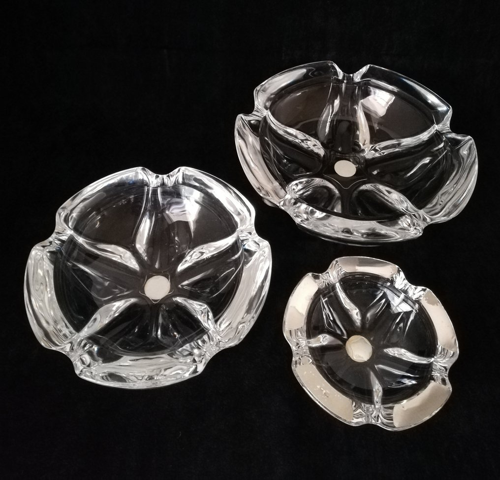 Cristal D'Arques - Popielniczka (3) - Lude - Kryształ, Argento 925 #1.0