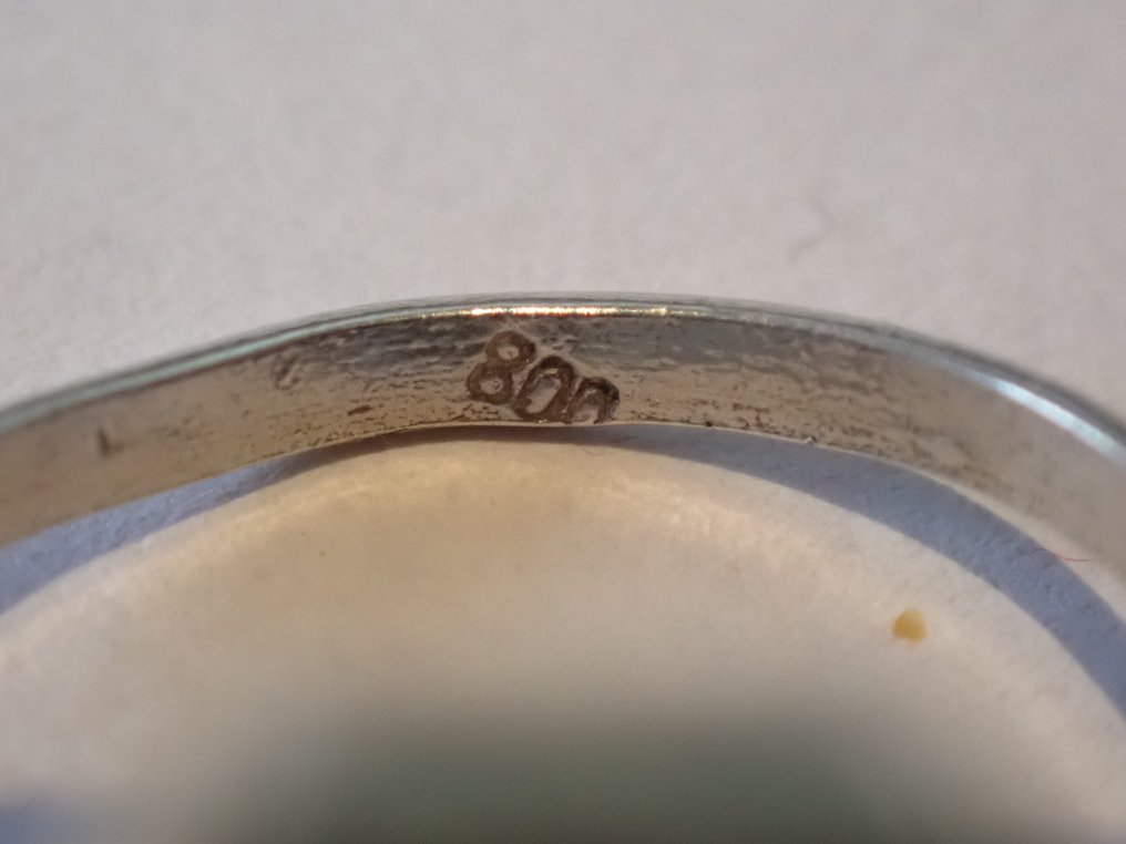 Argint - Inel - Art Deco - Streep-Agaat #2.1