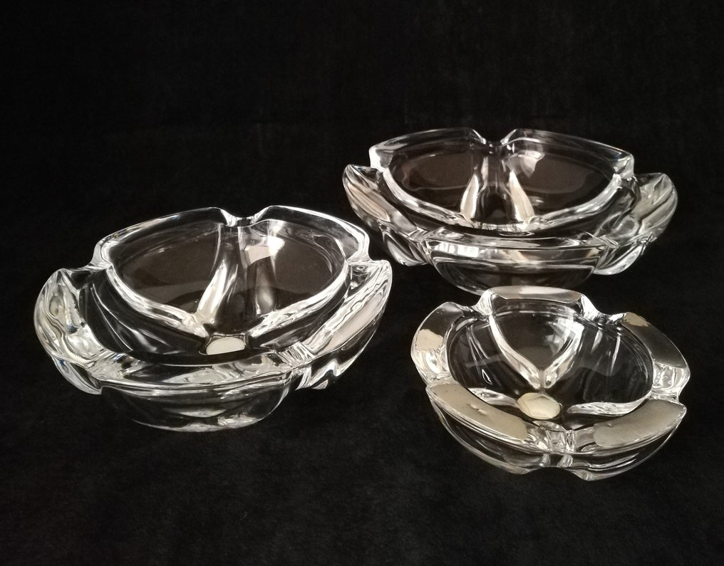 Cristal D'Arques - Popielniczka (3) - Lude - Kryształ, Argento 925 #2.1