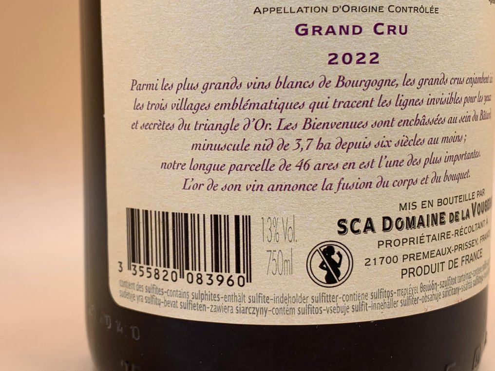 2022 Domaine de La Vougeraie - Bienvenues-Bâtard-Montrachet Grand Cru - 1 Botella (0,75 L) #4.3