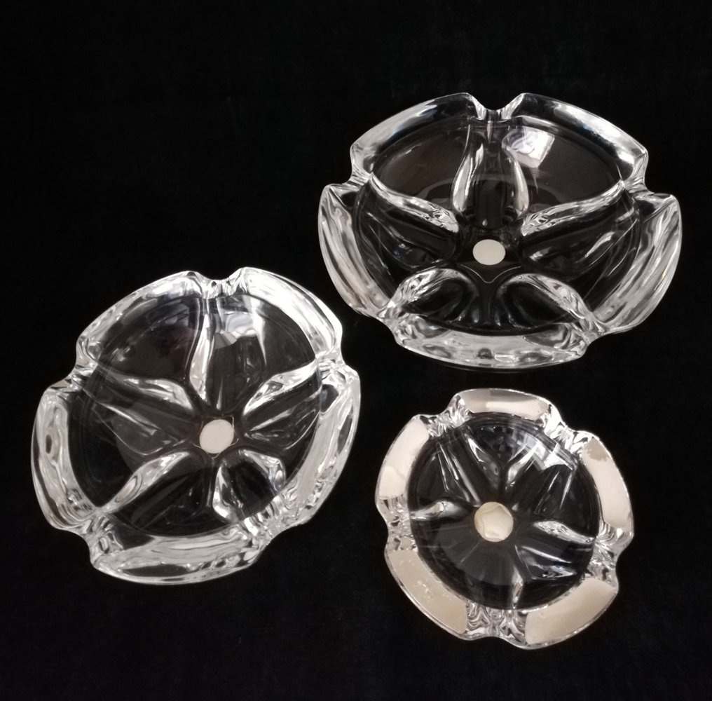 Cristal D'Arques - Popielniczka (3) - Lude - Kryształ, Argento 925 #1.0