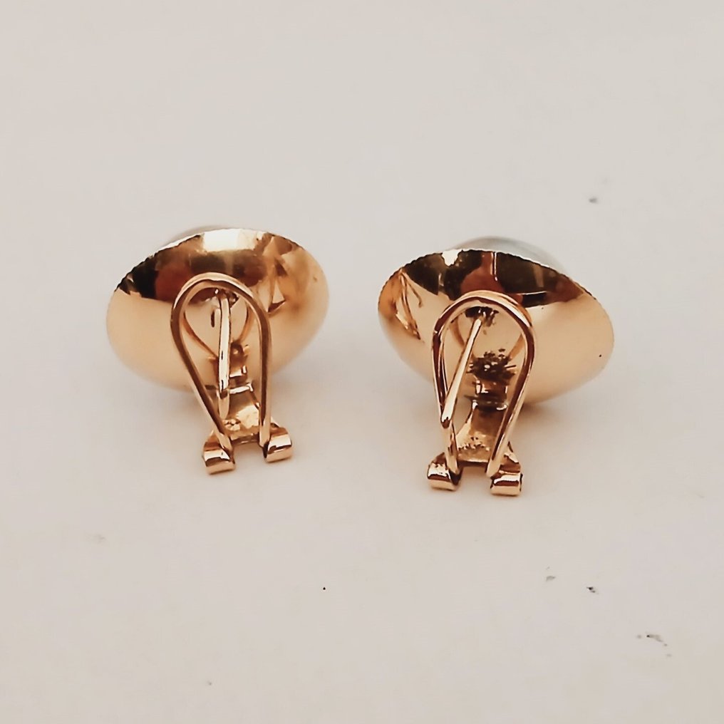 耳環 - 18 克拉 黃金 珍珠 #1.0