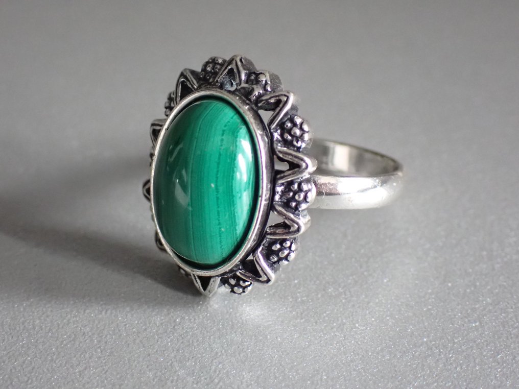 Argint - Inel - Malachiet #2.1