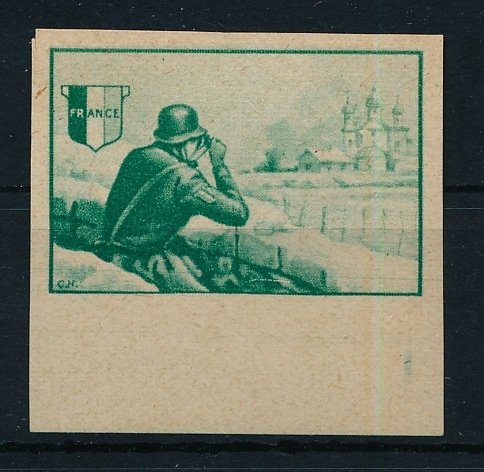 德意志帝国-占领法国(1941-1945) 1942 - 法国军团,军团士兵,蓝绿色证明,完美无瑕,照片证书 Brunel BPP - Michel Nr. X P #1.0