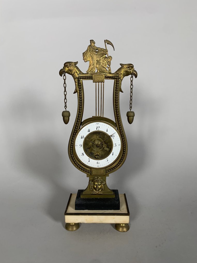 Lyre clock - Marble, Bronze - 1750-1800 #1.0