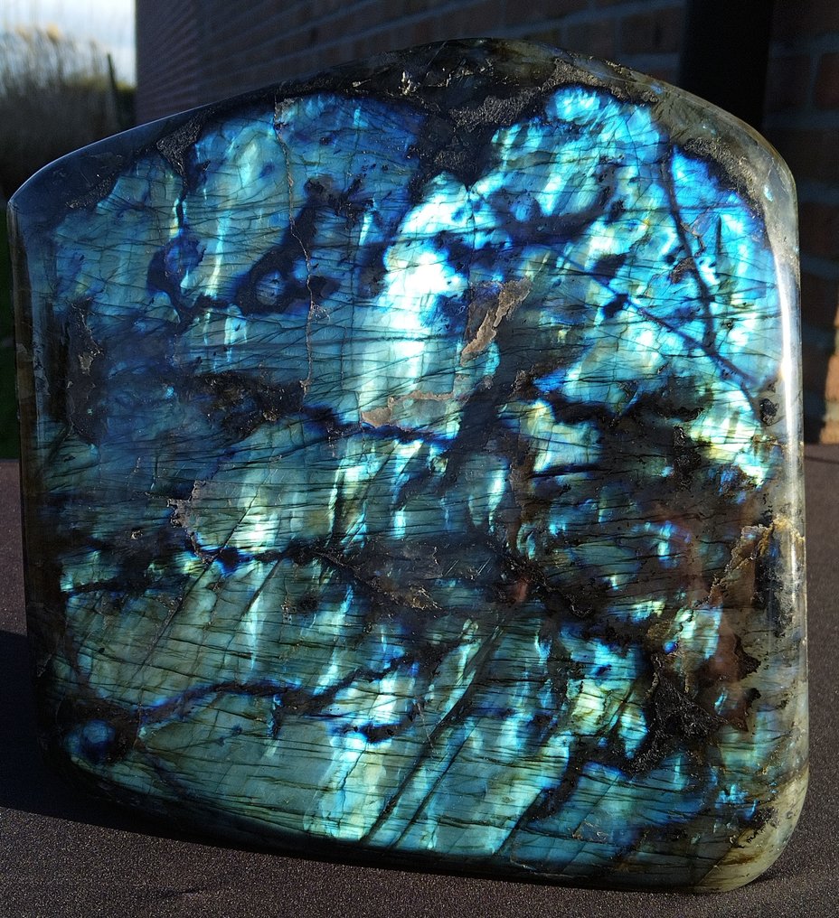 拉长石/中钙长石 磨光 - 高度: 25 cm - 宽度: 23 cm- 10.9 kg #3.2