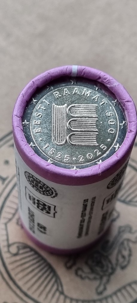 爱沙尼亚. 2 Euro 2025 "500 years of Estonian written language" (25 coins) in roll (没有保留价) #1.0