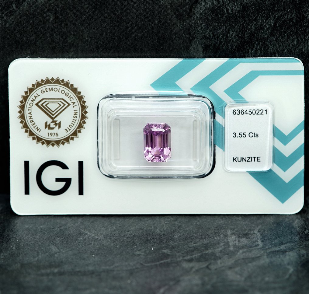 紫锂辉石  - 3.55 ct - 国际宝石研究院（IGI） #1.0