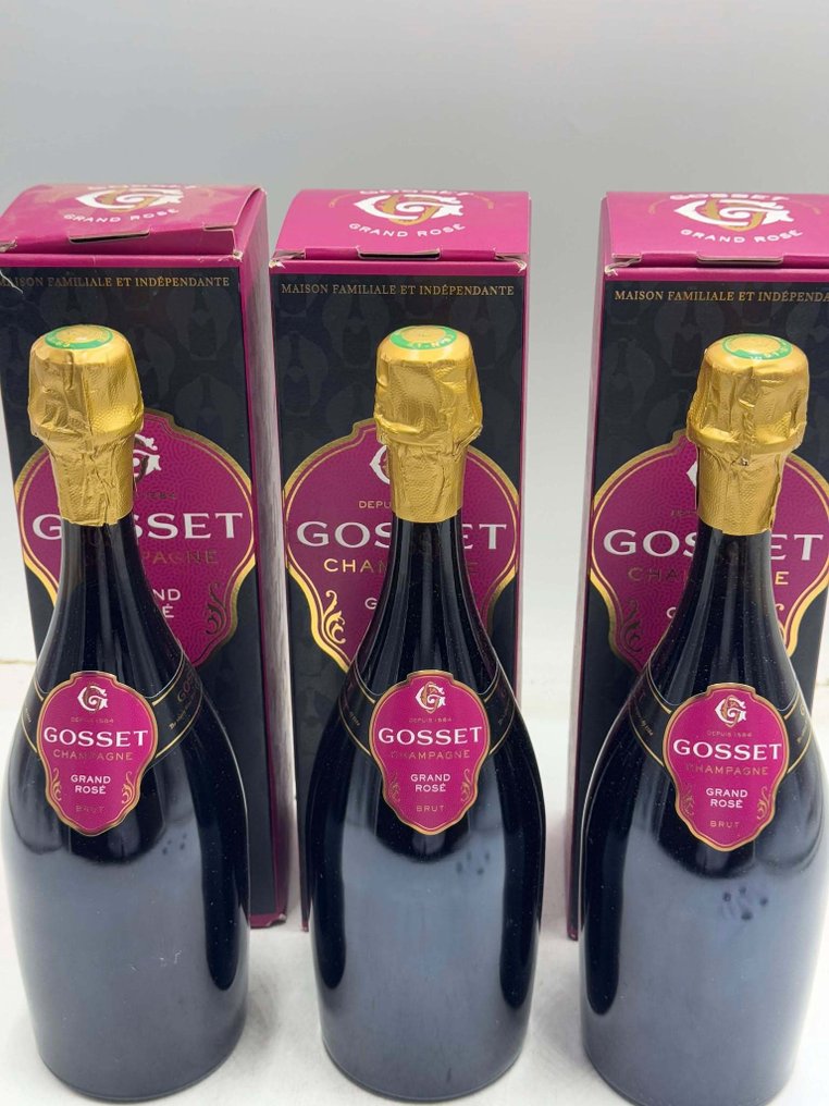 Gosset, Grand Rosé - Champagne Brut - 3 Flasker  (0,75 l) #3.2