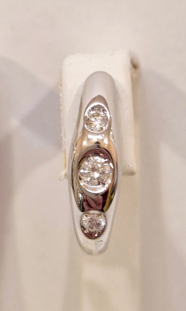 耳环 - 18K包金 白金 - 意大利60年代的完美 #1.0