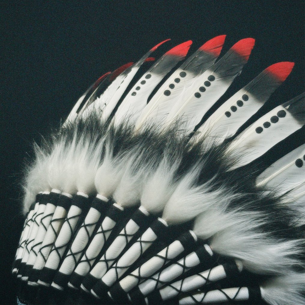 裝飾飾物 - NO RESERVE PRICE - Stunning Remake Indian Headdress on a custom stand - #5 - 印度尼西亞 #1.0