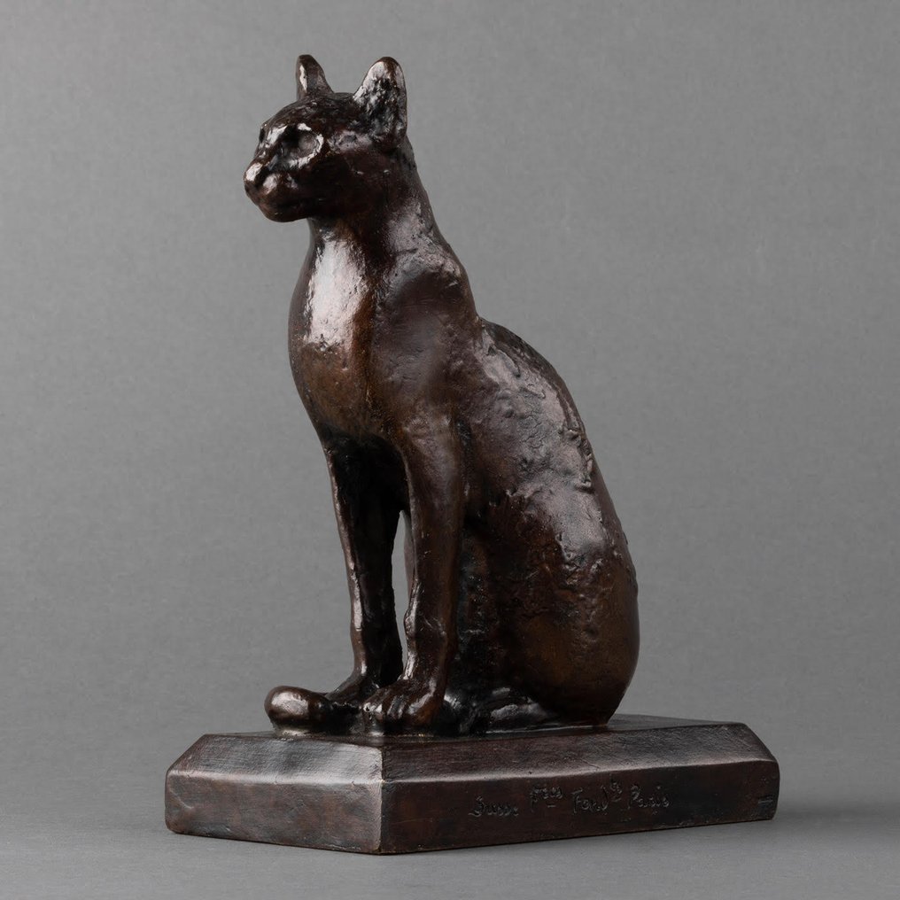 Susse Frères - Skulptur, Chat assis - 15 cm - Bronze - 1950 #3.2