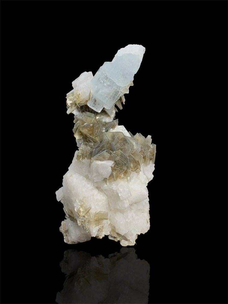 绝美的海蓝宝石 标本 - 高度: 95 mm - 宽度: 43 mm- 100 g #1.0