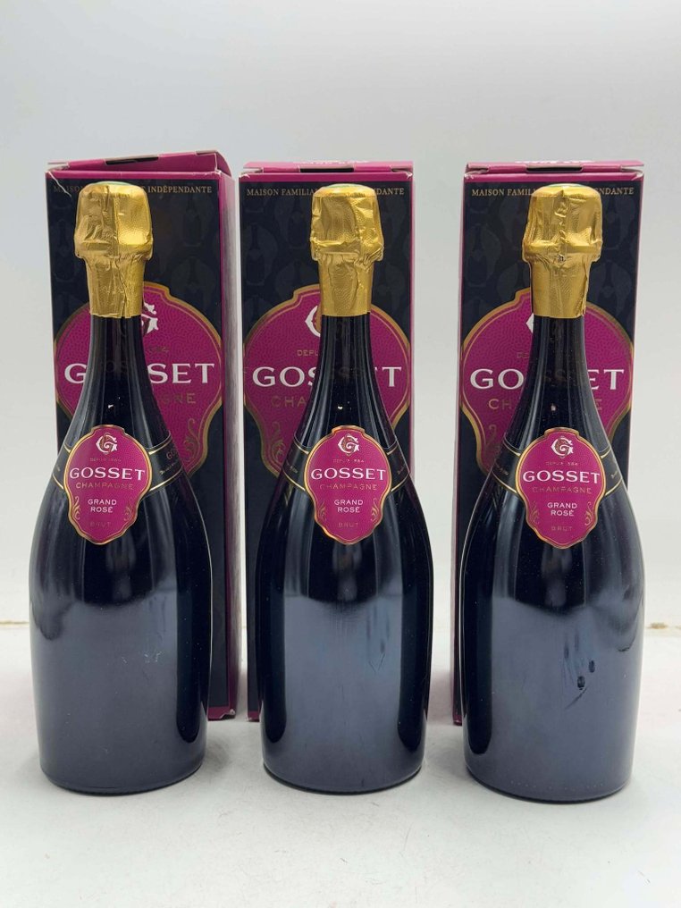 Gosset, Grand Rosé - Champagne Brut - 3 Flasker  (0,75 l) #1.0